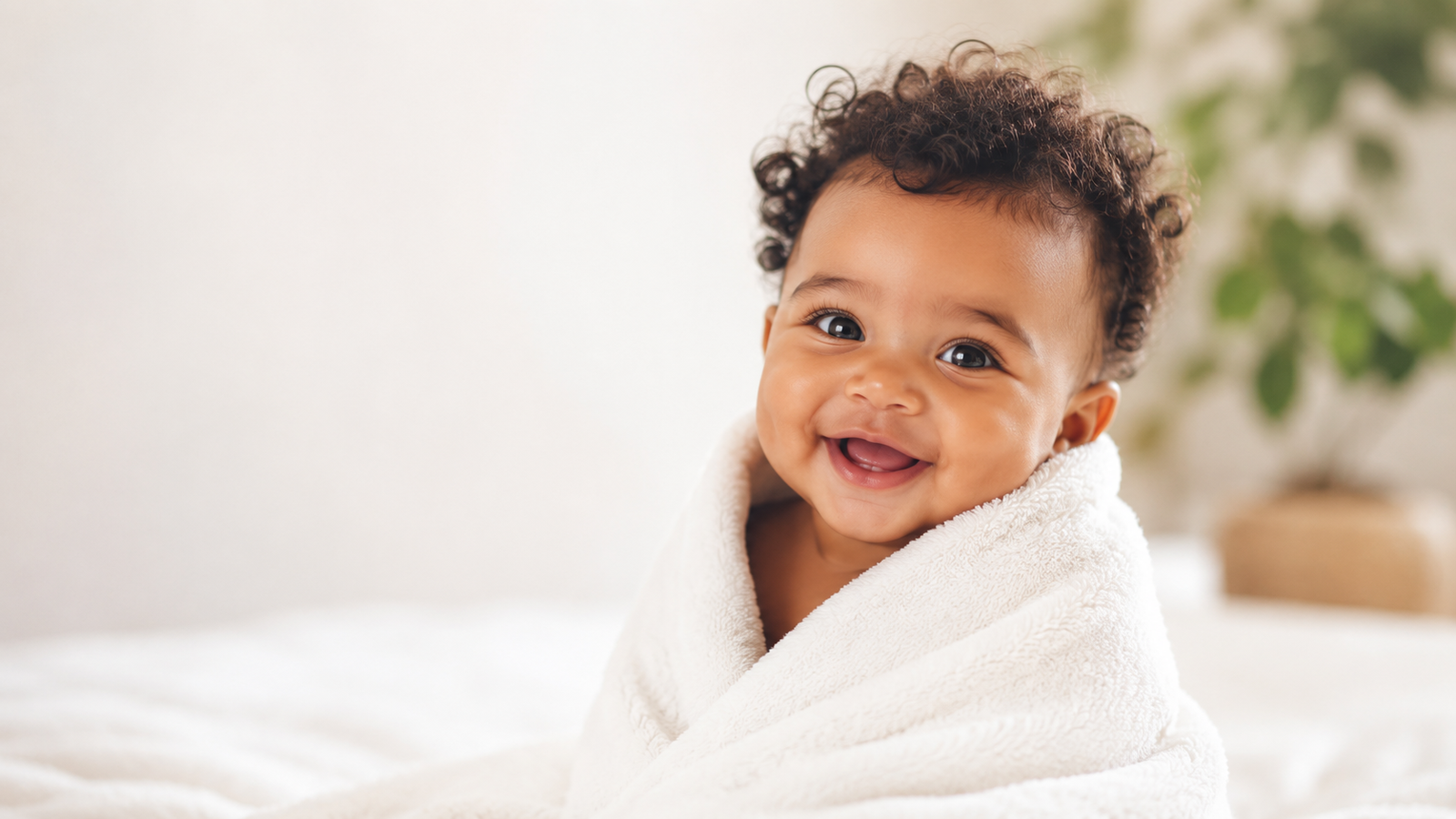 Baby care routine with soft textures